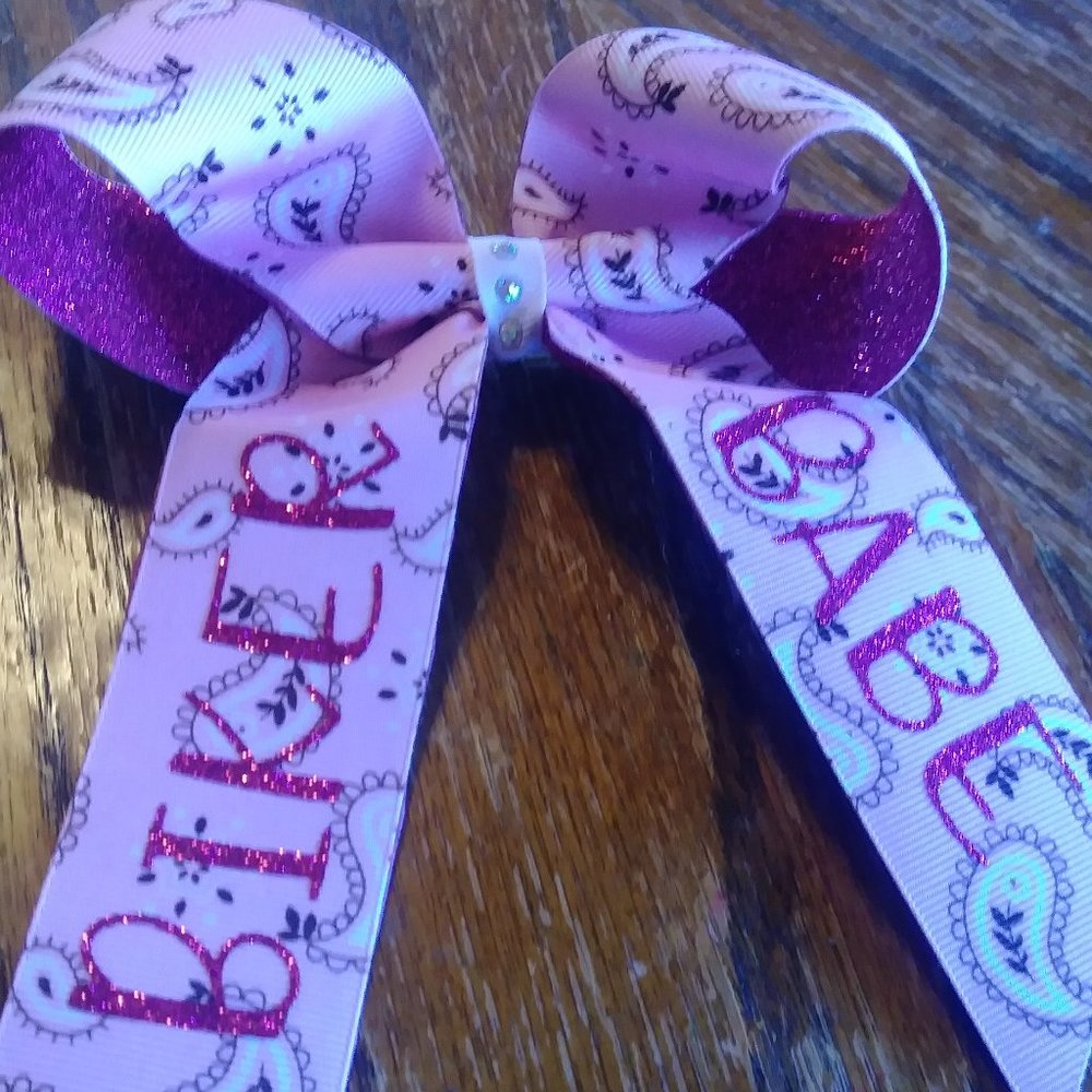 **BUNDLE** PINK BIKER BABE GLITTER HAIR BOW